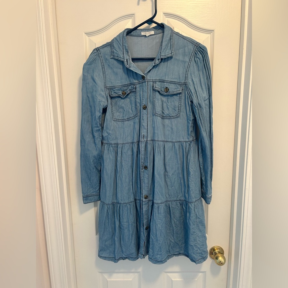 Maurices Light Blue Denim Button Down Shirt Dress Women’s Medium